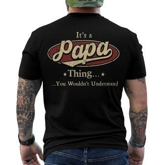 Papa Name Print T Shirts Shirts With Name Papa Men's T-Shirt Back Print - Seseable