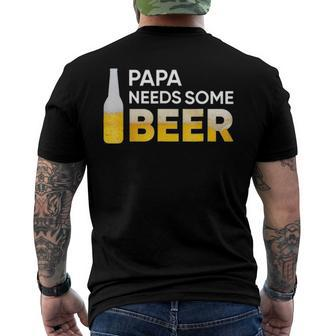 Papa Needs Some Beer Mens Men's Back Print T-shirt | Mazezy