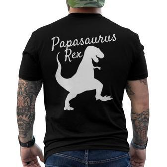 Papa Saurus Rex Family Dinosaur Pajamas Men's Back Print T-shirt | Mazezy