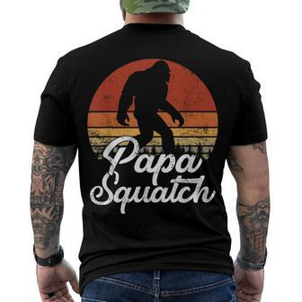 Papa Squatch Dad Bigfoot Sasquatch Vintage Retro Fathers Day Men's Back Print T-shirt | Mazezy