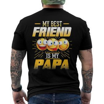 Papa Tee My Best Friend Is My Papa Tees Men's Back Print T-shirt | Mazezy