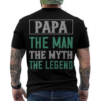 Papa The Man The Myth The Legend Papa T-Shirt Fathers Day Gift Men's Crewneck Short Sleeve Back Print T-shirt - Monsterry DE