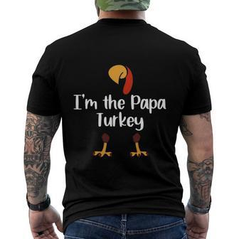 Mens Im The Papa Turkey Thanksgiving Day Father Leg Day Men's Back Print T-shirt | Mazezy
