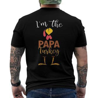 Im The Papa Turkey Thanksgiving Papa Men's Back Print T-shirt | Mazezy