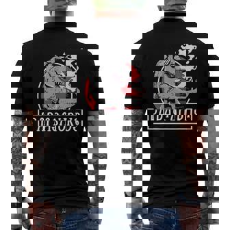 Papasaurus Fossils Dinsosaur Family Dad Men's Back Print T-shirt | Mazezy