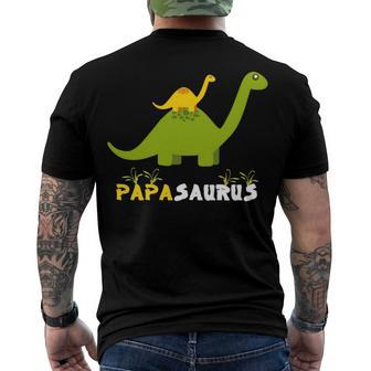 Papasaurus Funny Fathers Day 2022 Gift Idea Men's Crewneck Short Sleeve Back Print T-shirt - Monsterry UK