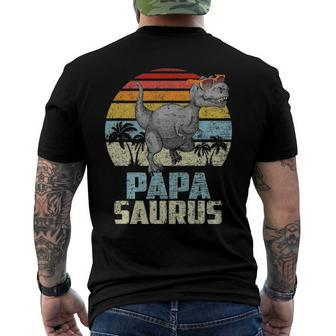 Papasaurus Rex Dinosaur Papa Saurus Family Matching Men's Back Print T-shirt | Mazezy