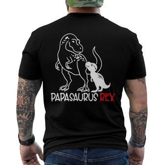 Papasaurusrex Dinosaur Papa Saurus Fathers Day Men's Back Print T-shirt | Mazezy