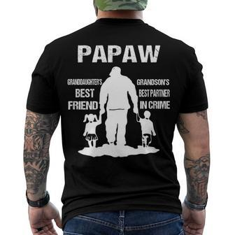 Papaw Grandpa Papaw Best Friend Best Partner In Crime Men's T-Shirt Back Print - Seseable