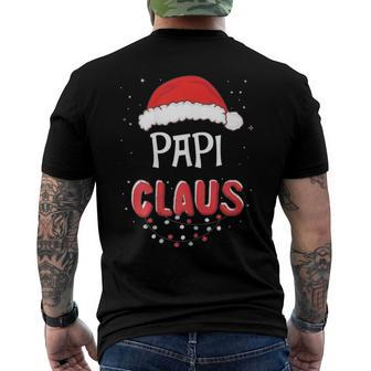 Papi Claus Christmas Santa Hat Family Matching Pajama Men's Back Print T-shirt | Mazezy