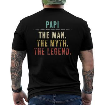 Papi Fathers Day For Papi Man Myth Legend Men's Back Print T-shirt | Mazezy