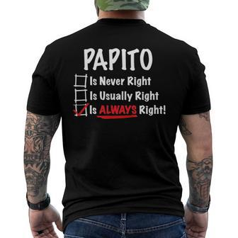 Papito Is Always Right Men's Back Print T-shirt | Mazezy