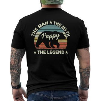 Mens Pappy Bear For Fathers Day The Man Myth Legend Men's Back Print T-shirt | Mazezy