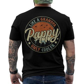 Pappy Like A Grandpa Only Cooler Vintage Retro Fathers Day Men's Back Print T-shirt | Mazezy