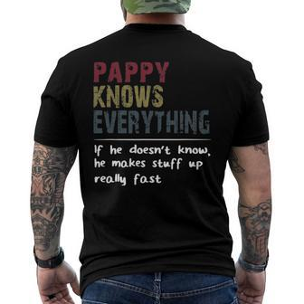 Pappy Knows Everything If He Doesnt Know Fathers Day Men's Back Print T-shirt | Mazezy