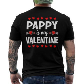 Pappy Is My Valentine Heart Love Matching Family Men's Back Print T-shirt | Mazezy
