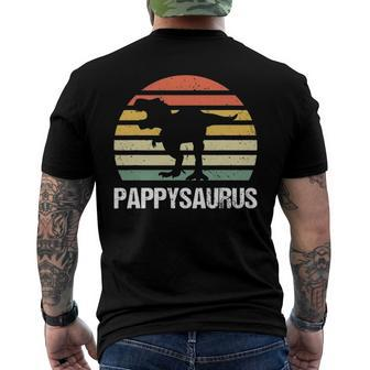 Mens Pappysaurus Dinosaur Lover Mens Cool Fathers Day Retro Men's Back Print T-shirt | Mazezy