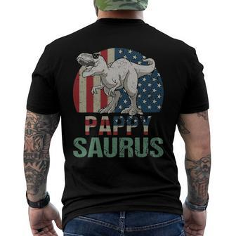 Pappysaurus Dinosaur Pappy Saurus Fathers Day 4Th Of July Men's Back Print T-shirt | Mazezy