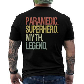 Paramedic Superhero Myth Legend Vintage Retro Men's Back Print T-shirt | Mazezy
