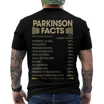 Parkinson Name Parkinson Facts Men's T-Shirt Back Print - Seseable