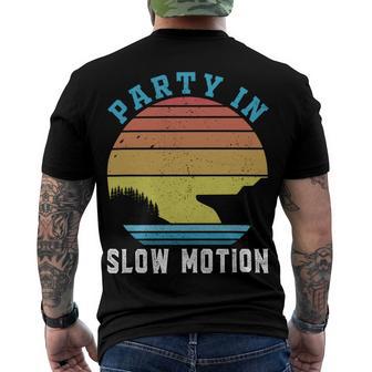 Party In Slow Motion Vintage Funny Boating Boating Gifts Men's Crewneck Short Sleeve Back Print T-shirt | Favorety UK