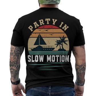 Party In Slow Motion Vintage Funny Boating Boating Gifts Men's Crewneck Short Sleeve Back Print T-shirt | Favorety UK