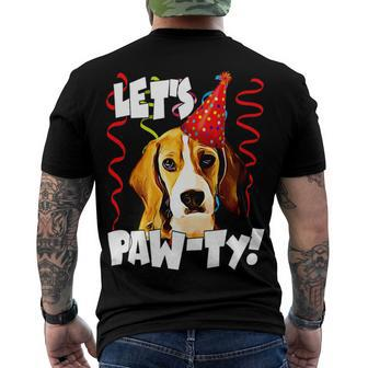 Party Lets Pawty 8 Beagle Dog Men's T-shirt Back Print - Seseable