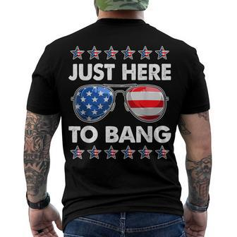Patriotic 4Th Of July Just Here To Bang Usa Sunglasses Men's T-shirt Back Print - Seseable