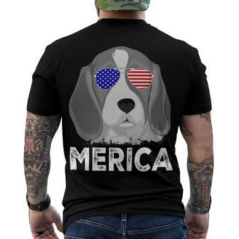 Patriotic American Usa Flag Merica Beagle 54 Beagle Dog Men's T-shirt Back Print - Seseable