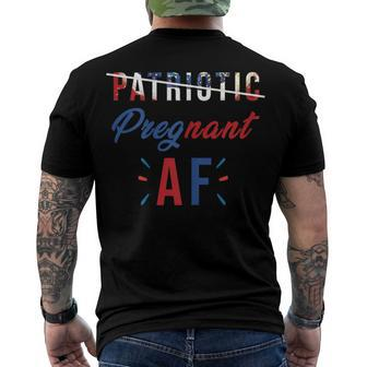 Womens Patriotic Pregnant Af Baby Reveal 4Th Of July Pregnancy Mom Men's T-shirt Back Print - Seseable