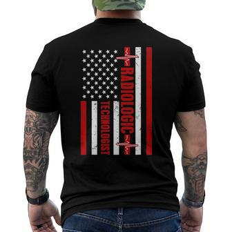 Patriotic Radiologic Technologist American Flag Heartbeat Us Men's Back Print T-shirt | Mazezy