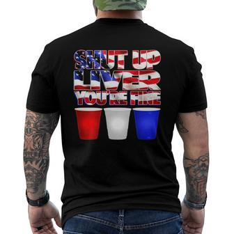 Patriotic Shut Up Liver Youre Fine Usa Men's Back Print T-shirt | Mazezy