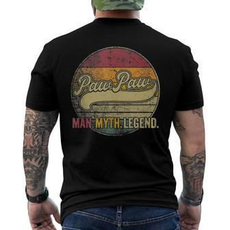 Paw Paw The Man Myth Legend Christmas Grandpa Pawpaw Men's Back Print T-shirt | Mazezy