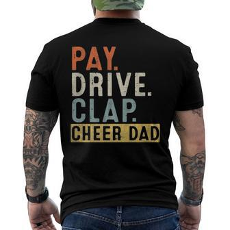 Mens Pay Drive Clap Cheer Dad Cheerleading Father Day Cheerleader Men's Back Print T-shirt | Mazezy DE