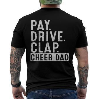 Mens Pay Drive Clap Cheer Dad Cheerleading Fathers Day Cheerleader Men's Back Print T-shirt | Mazezy DE