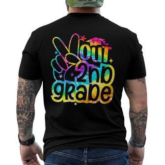 Peace Out 2Nd Grade Graduation Last Day Of School Tie Dye Men's Back Print T-shirt | Mazezy