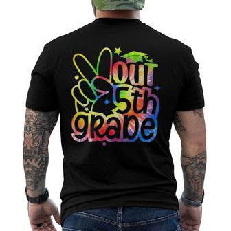 Peace Out 5Th Grade Tie Dye Graduation Class Of 2022 Tees Men's Back Print T-shirt | Mazezy