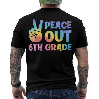 Peace Out 6Th Grade 2022 Graduate Happy Last Day Of School Men's Back Print T-shirt | Mazezy