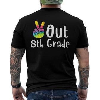 Peace Out 8Th Grade Tie Dye Graduation Class Of 2022 Virtual Men's Back Print T-shirt | Mazezy