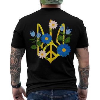 Peace In The Crest Of Ukraine Peace And Solidarity For Ukraine Men's Crewneck Short Sleeve Back Print T-shirt | Favorety DE