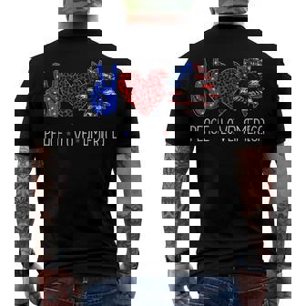 Peace Love America Made For A Patriotic American 4Th Of July Men's T-shirt Back Print - Seseable