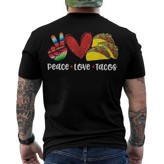 Peace Love Cinco De Mayo Funny V2 Men's Crewneck Short Sleeve Back Print T-shirt - Monsterry CA