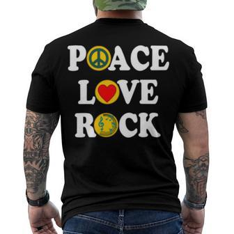 Peace Love Rock V2 Men's Crewneck Short Sleeve Back Print T-shirt - Monsterry