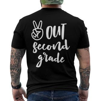 Peace Out Second Grade - Last Day Of School 2Nd Grad Men's Back Print T-shirt | Mazezy
