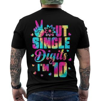 Peace Out Single Digits Im 10 Tie Dye Birthday Kids Men's T-shirt Back Print - Seseable