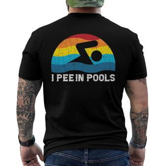I Pee In Pools Swimmer Swimming Coach Player Graphic Men's Back Print T-shirt | Mazezy