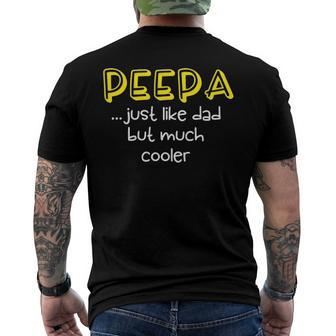 Peepa For Grandpa From Grandkid Men's Back Print T-shirt | Mazezy
