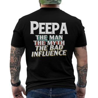 Mens Peepa For The Man Myth Bad Influence Grandpa Men's Back Print T-shirt | Mazezy AU