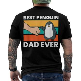 Penguin Best Penguin Dad Ever Men's T-shirt Back Print - Seseable