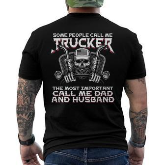 Mens Some People Call Me Trucker Truck Driver Dad Husband Men's Back Print T-shirt | Mazezy
